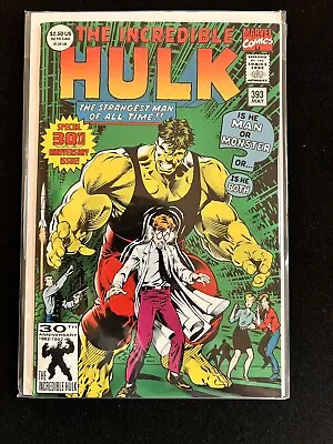Buy The Incredible Hulk #393 Origin Of The Hulk Retold 30th Anniversary Foil 1992 B • 2.77£