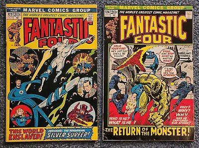 Buy Fantastic Four #123(NM-) + 124(G/VG) Marvel Comics 1972 Lee - Buscema • 48.25£