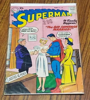 Buy Superman 120.  10 Cent Silver Age (DC Comics 1958) Low Grade Reader Copy • 15.97£