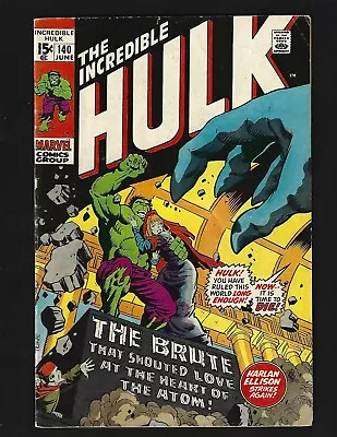 Buy Incredible Hulk #140 VGFN Harlan Ellison Trimpe 1st Jarella 2nd Psyklop Avengers • 16.89£