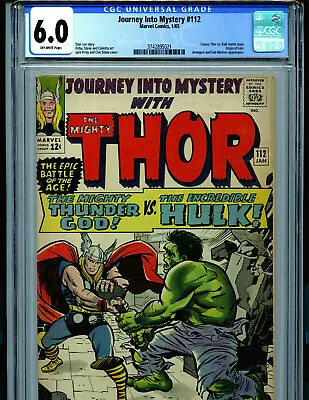 Buy Thor Journey Into Mystery #112 CGC 6.0  1965 Origin Of Loki Marvel Comic K32 • 719.56£