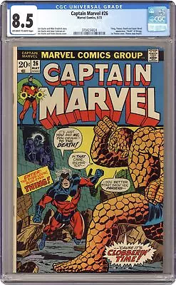 Buy Captain Marvel #26 CGC 8.5 1973 3704234024 2nd App. Thanos • 92.49£