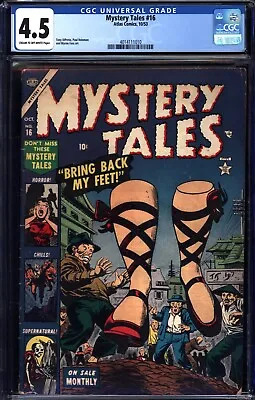 Buy Mystery Tales 16 CGC 4.5 FLOATING LEGS C/S 1953 Atlas Pre-Code Horror 4014111010 • 279.79£