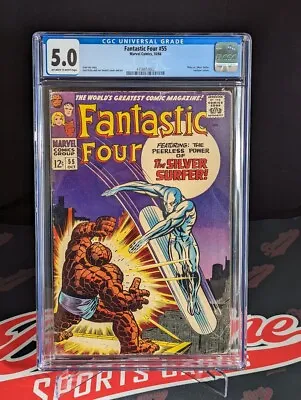 Buy Fantastic Four #55 CGC 5.0 Thing Vs Silver Surfer Lockjaw Cameo Kirby & Sinnott • 90.19£