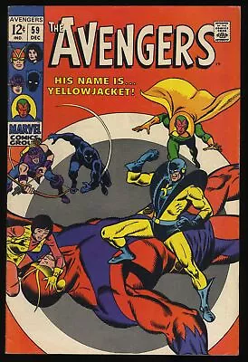 Buy Avengers #59 FN+ 6.5 1st Appearance YellowJacket! Marvel 1968 • 41.11£