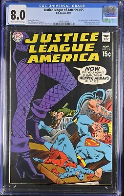 Buy Justice League Of America #75 CGC 8.0 CRM/OWP 1st Black Canary 1969 DC Comics • 180.10£