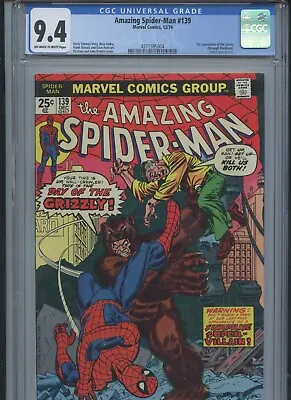 Buy Amazing Spider-Man #139 1974 CGC 9.4 (1st App Of Grizzly) • 166.81£