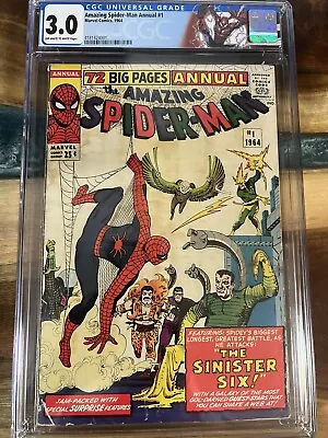 Buy Amazing Spider-Man Annual #1 CGC 3.0 G/VG  1st Appearance Of Sinister Six • 829.81£
