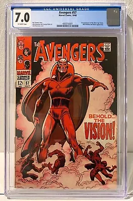Buy The Avengers #57, CGC 7.0 - Key Issue - 1st Appearance Of The Vision • 710£