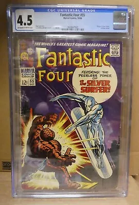 Buy Marvel Comics Fantastic Four 55 CGC 4.5 Thing Battles Silver Surfer Classic • 189.99£