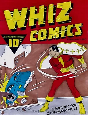 Buy Whiz Comics # 2 Cover Recreation  1st Captain Marvel Original Comic Color Art • 159.90£