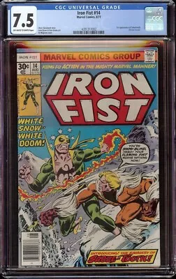 Buy Iron Fist # 14 CGC 7.5 OW/W (Marvel, 1977) 1st Appearance Sabretooth • 341.05£