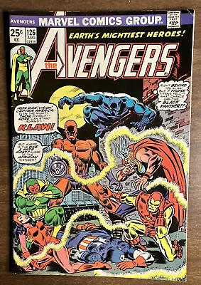 Buy Avengers #126 (1974) Black Panther KLAW & SOLAAR - MVS Intact (FN+) • 7.90£