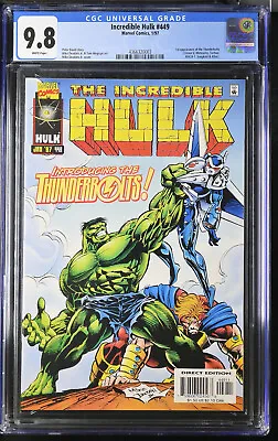 Buy CGC 9.8 Incredible Hulk #449 White Pages - 1st Thunderbolts - Marvel Comics 1997 • 320.91£