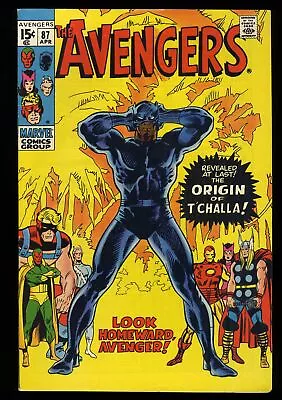 Buy Avengers #87 VF/NM 9.0 Origin Of T'Challa Black Panther! Cameo Klaw/T'Chaka! • 111.93£