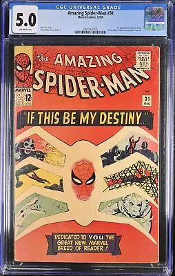 Buy Amazing Spider-Man #31 CGC VG/FN 5.0 Off White 1st Appearance Gwen Stacy!! • 350.99£