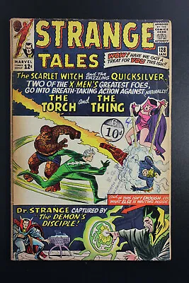 Buy STRANGE TALES # 128 Marvel 1965  EARLY SCARLET WITCH Lee + Ditko VG - • 27£