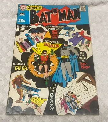 Buy Batman 213 (F-) DC 1969 - Giant (G61) Origins - Alfred, Robin, And Clayface! • 21.26£