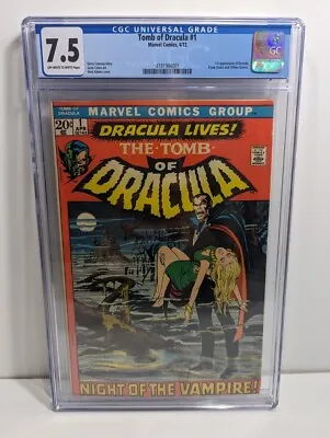 Buy TOMB OF DRACULA #1 CGC 7.5 April 1972 KEY ISSUE 1st Appearance • 337.60£