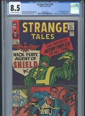 Buy Strange Tales #135 1965 CGC 8.5 (1st App Of Nick Fury)* • 632.24£