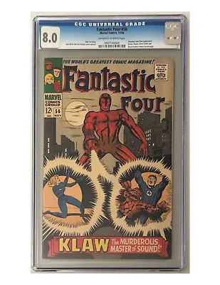 Buy Fantastic Four #56 [1966 Inhumans, Klaw, Black Panther Cameo] CGC 8.0 0997140004 • 297.58£