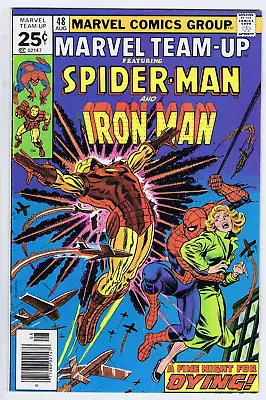 Buy Marvel Team-Up #48 Marvel 1976 Spider-Man & Iron Man In A Fine Night For Dying ! • 14.44£