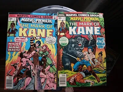 Buy Marvel Premiere #33 #34 Comic Book Lot VF Marvel 1970s The Mark Of Kane • 7.21£
