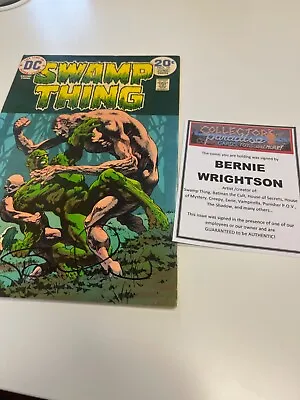 Buy Swamp Thing #10 (1973) Signed! Final Bernie Wrightson Issue - 8.5 Vf+ (dc) • 103.93£