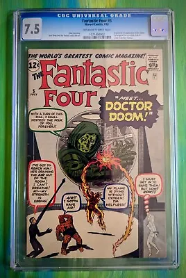 Buy Fantastic Four #5 (CGC 7.5) 1962, 1st App. Of Dr. Doom - Never Pressed/Cleaned! • 20,500.69£