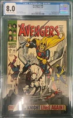 Buy Avengers  #48  Cgc 8.0   Off White To White Pages  (dane Whitman Black Knight) • 560£