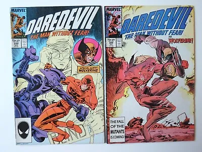 Buy Marvel Daredevil #248 & #249 Featuring Wolverine 1987 2 Issue Lot Nice Mid Grade • 10.50£
