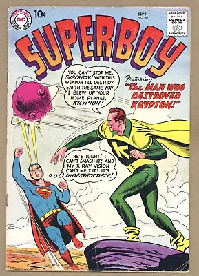 Buy Superboy 67 VG Curt Swan Cover! 1st Klax-Ar! KRYPTO STORY! 1958 DC Comics U665 • 39.26£