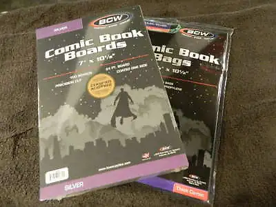 Buy 100 New BCW Silver Age Thick Comic Book Bags And Boards - Acid Free - Archival • 25.61£
