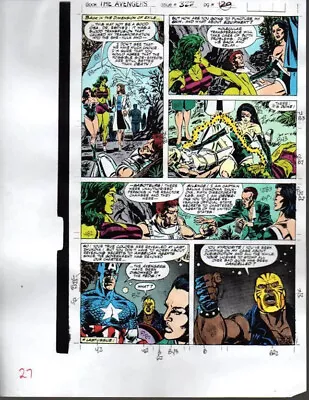 Buy Original 1990 Captain America She-Hulk Avengers 327 Marvel Color Guide Art Page • 23.84£