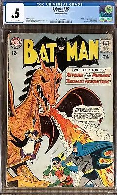 Buy BATMAN #155 CGC .5   RETURN OF THE PENGUIN   Comic Book 1963 • 158.32£