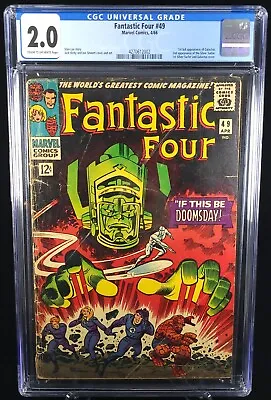 Buy Fantastic Four #49 CGC 2.0 (1966) 1st Galactus/2nd Silver Surfer • 345.51£