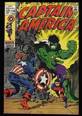 Buy Captain America #110 VF+ 8.5 Hulk Battle 1st Appearance Madame Hydra/Viper! • 208.72£
