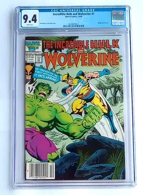 Buy The Incredible Hulk And Wolverine #1 Wraparound CGC 9.4 White Pages Marvel 10/86 • 159.90£