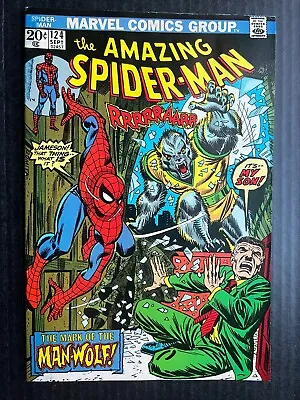Buy AMAZING SPIDER-MAN #124 September 1973 1st Appearance Man Wolf  KEY ISSUE • 119.93£