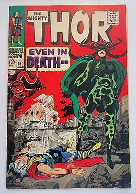 Buy Thor #150 VF 1st Cover App Of Hela - Inhumans Origin 1967 Jack Kirby, High Grade • 160.05£