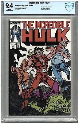 Buy Incredible Hulk  # 330  CBCS   9.4  NM   White Pgs   4/87   Death  Of Gen. Thund • 56.77£