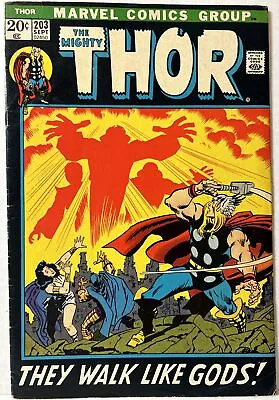Buy Thor #203 (1972) 1st Young Gods Balder Mephisto John Buscema Marvel VG+ • 5.59£