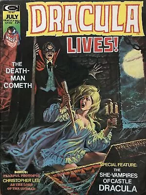 Buy Dracula Lives! Vol1 No.7 Fine + July 1974 Christopher Lee Scarce Comic US Cents • 29.99£
