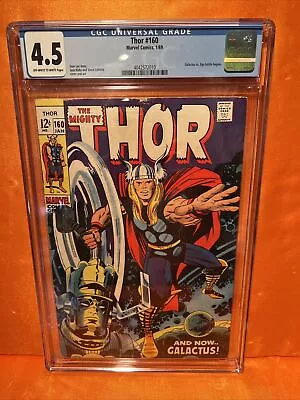 Buy Thor #160 - Marvel 1969 CGC 4.5 Galactus Vs. Ego Battle Begins. • 55.33£