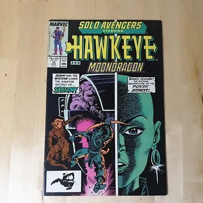 Buy Solo Avengers Volume 1 #16 Starring Hawkeye & Moondragon Marvel Comics 1989 • 1.59£