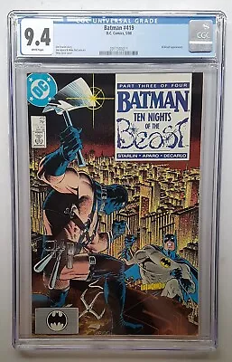 Buy Batman #419 Cgc 9.4 1988 New 3911593011 • 57.10£