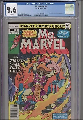 Buy Ms. Marvel #6 CGC 9.6 1977 Marvel Comics Grotesk & J. Jonah Jameson App • 70.91£