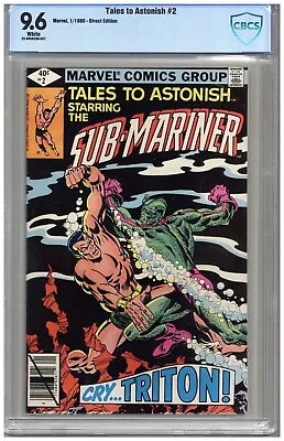 Buy Tales To Astonish  # 2   CBCS   9.6    NM+   White Pages   1/80   Direct Edition • 67.96£