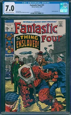 Buy Fantastic Four #91 1969 CGC 7.0 OW-W Pages! • 51.39£