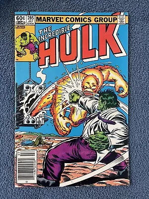 Buy INCREDIBLE HULK #285 (Marvel, 1983) Vs Zzzax ~ Newsstand Variant • 7.89£